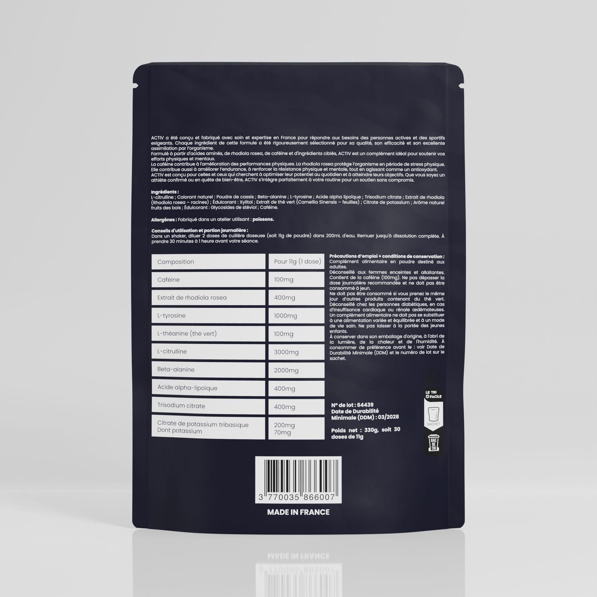 PRE WORKOUT ACTIV : ÉNERGIE, PERFORMANCE, FOCUS ACHIV