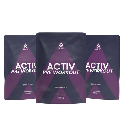 PRE WORKOUT ACTIV : ÉNERGIE, PERFORMANCE, FOCUS ACHIV